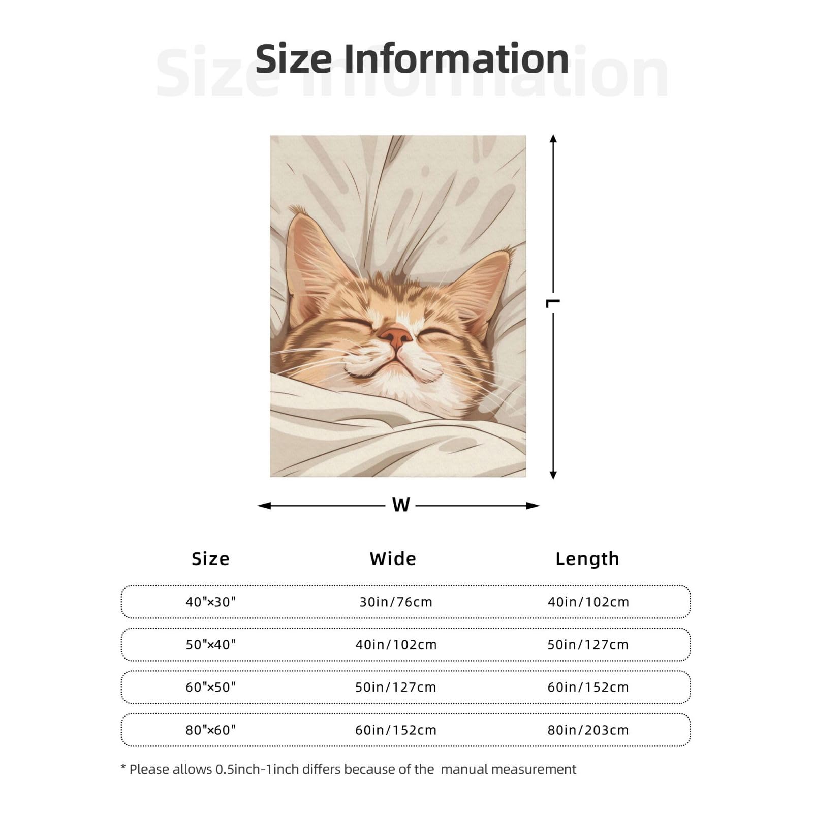 Katzen-Schlafdecke, 152,4 x 203,2 cm, superweiche und gemütliche Plüschdecke für Schlafsofa, leichte und bequeme Flanelldecke, warm für alle Jahreszeiten