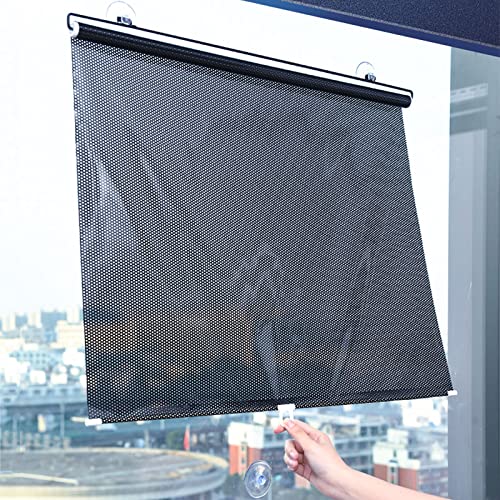 Fenster Thermorollo ohne Bohren mit Saugnäpfen,Verdunkelungs Rollo Sonnenschutzrollo UV Schutz Sichtschutz und Abdunkelung für Hause Fenster und Tür,Hitzeschutz Jalousien (40x60cm/15.7x23.6in)