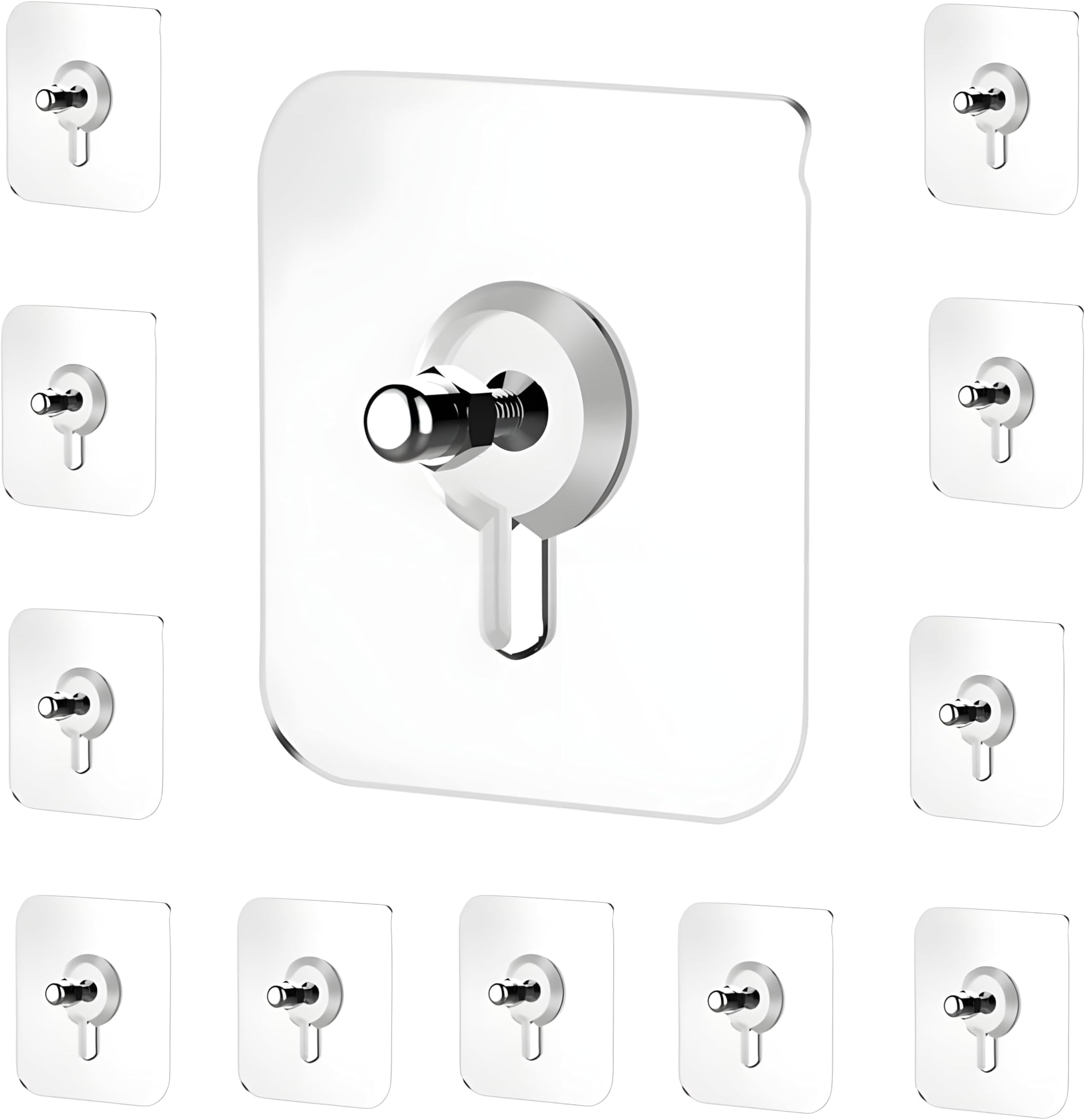 JIALTO 10 PCS Heavy Duty Strong Nail Hooks for Wall Without Drilling/Self Adhesive Hooks for Wall Hanging Screw Sticker Wall Hook Clock/Kitchen Accessories Items