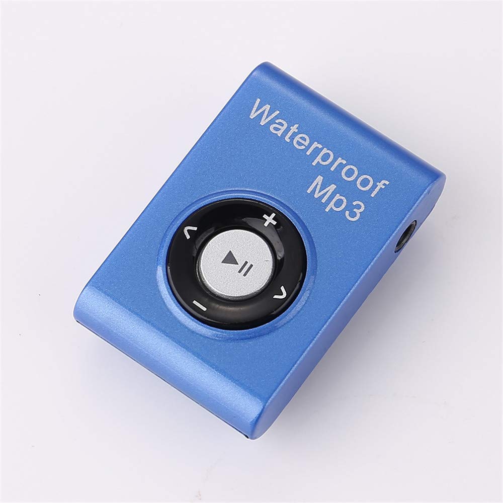 IPX8 Wodoodporny odtwarzacz MP3, wbudowany 8 GB, sport, pływanie, bieganie, nurkowanie, surfowanie, MP3, muzyka z radiem FM i funkcją tasowania, słuchawki Hi-Fi, niebieski