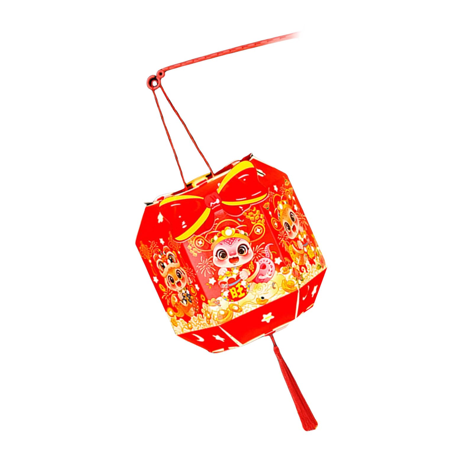 Jazuaiao Red Freeman With Six Projectable Designs Traditional Hanging Light With Six Snake Year Designs For Celebration Snake Year Projection