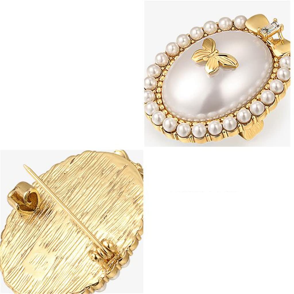Palace Craft Perle Schmetterling Temperament Brosche Pin Corsage Kleid Mantel Zubehör
