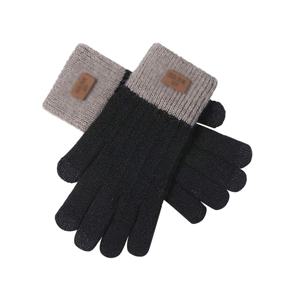 Unisex para Adultos Mujer Linda Juego Teléfono Móvil Mittens Soft Algodón Guantes de Algodón Tejido Pantalla Táctil Mittens Warm Plus Fluff Pantalla Táctil C/D