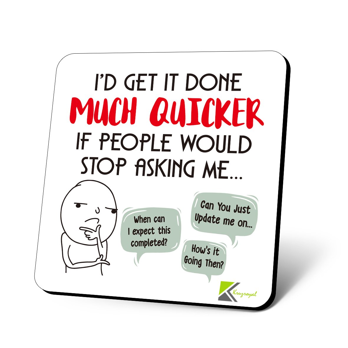 Sottobicchiere Divertente In MDF – I'm Here To Help / Fu*K Off – Regalo Umoristico