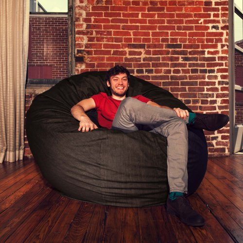 Image of Jaxx Cocoon 6-Foot Bean Bag, Black Denim