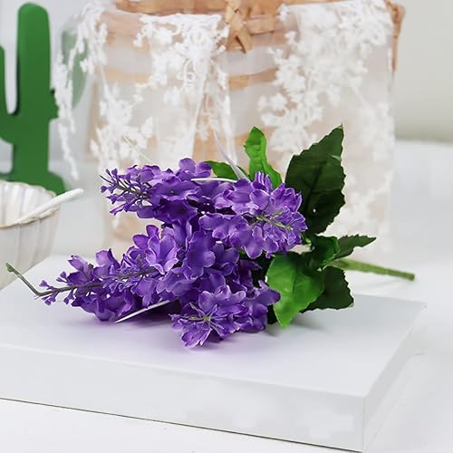 Miniatura 2 de Ramo de flores artificiales de jacinto de 13.78 pulgadas, flores de jacinto de seda con tallo de jacinto sintético para decoración de boda, oficina