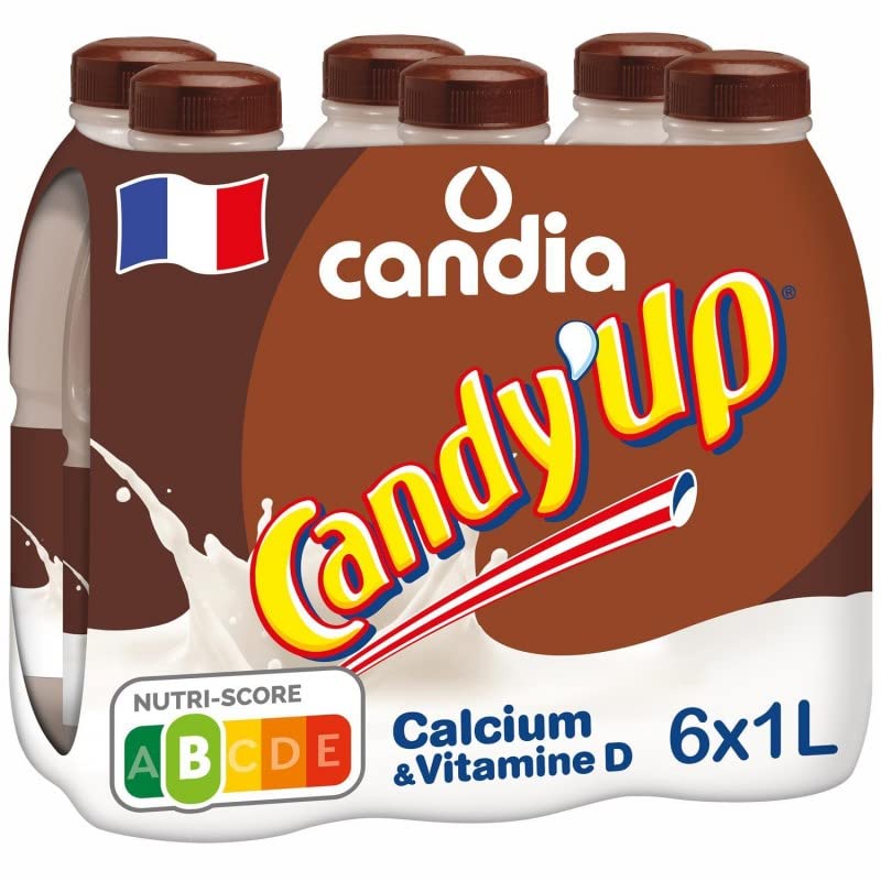 Candy'Up - Pack de 6 bouteilles de 1L de la délicieuse boisson chocolatée au lait - L'Unité