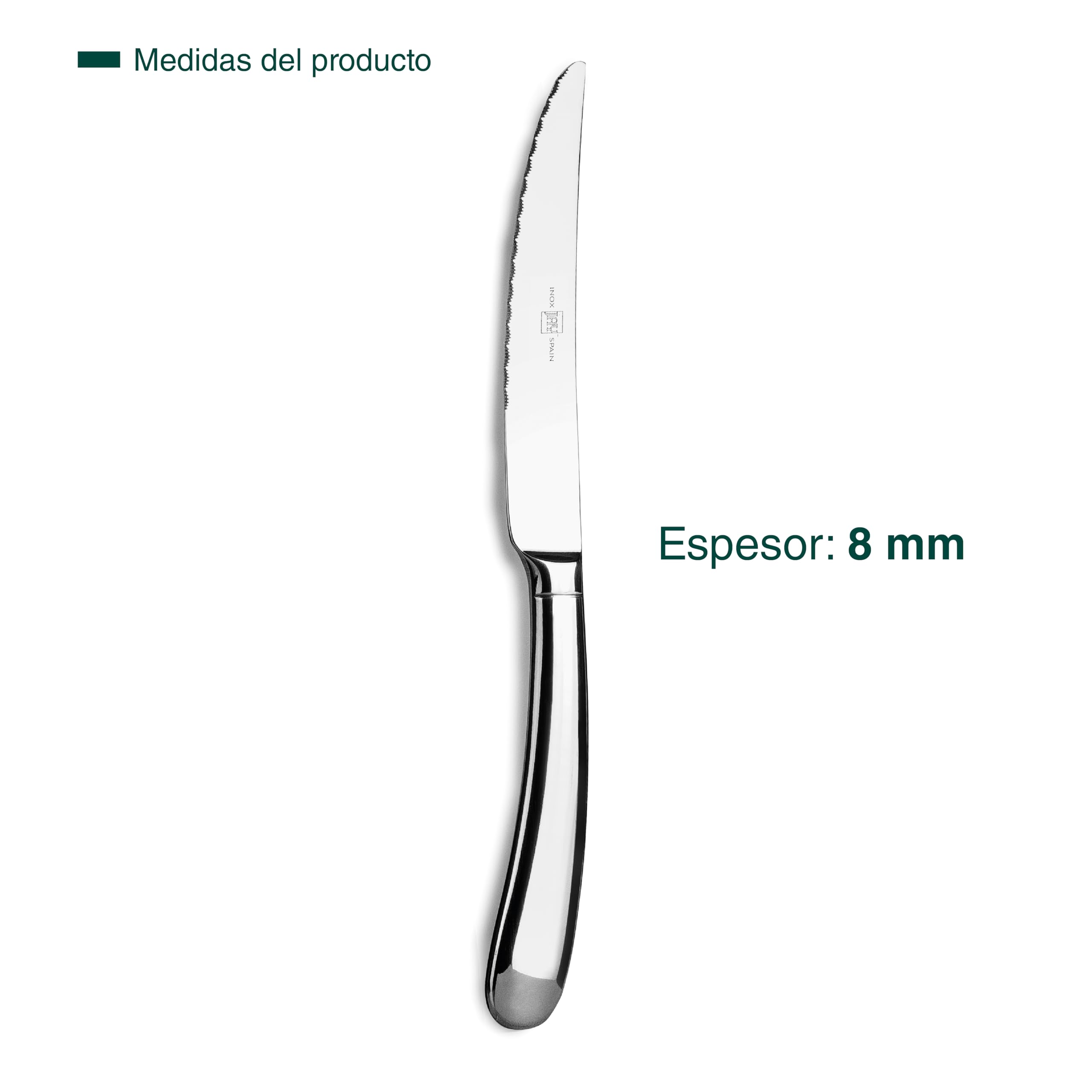 Lacor - JAY - 11001017 - Pack de 12 Cuchillos Chuleteros, Colección Premium | En acero inoxidable, para un uso práctico y profesional en cocina; ideal para cocina profesional y uso diario en casa