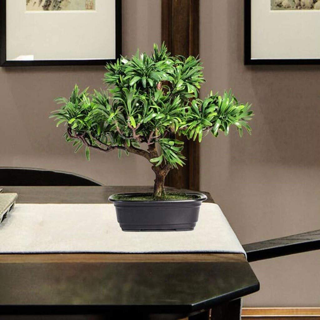 Amazon｜Zyj stores 人工マキの木盆栽ツリーの偽の鉢植え屋内エバー