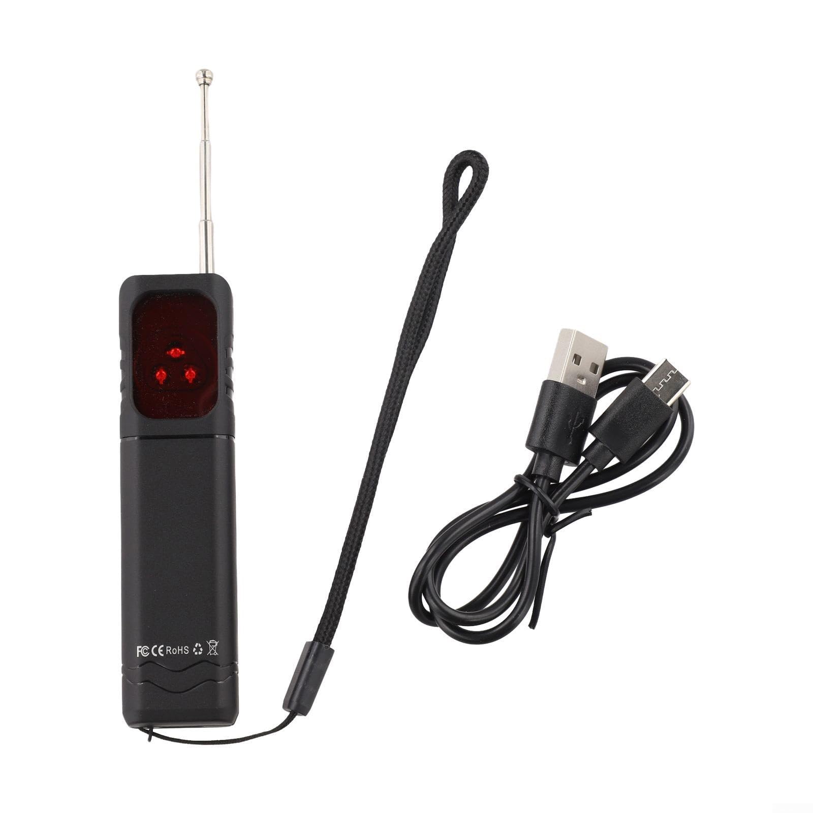 Détecteur de caméra portable et scanner de signal sans fil avec gamme de fréquences de 1 MHz à 6,5 GHz, sensibilité réglable à 5 niveaux, distance de détection de 10 cm à 6 m, design ABS
