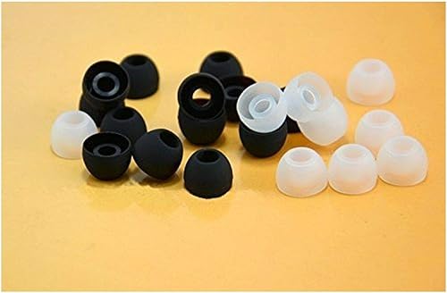Earbudz 20 piezas de repuesto de tapa de silicona mediana para auriculares - 10 negros, 10 transparentes