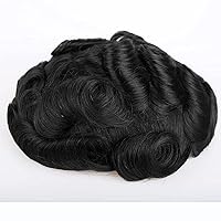 Vista 5 de Piezas de cabello humano tipo tupé para hombre, piel fina y suave con nudo en V de 0.001 in, repuesto de cabello de 8 x 10 pulgadas