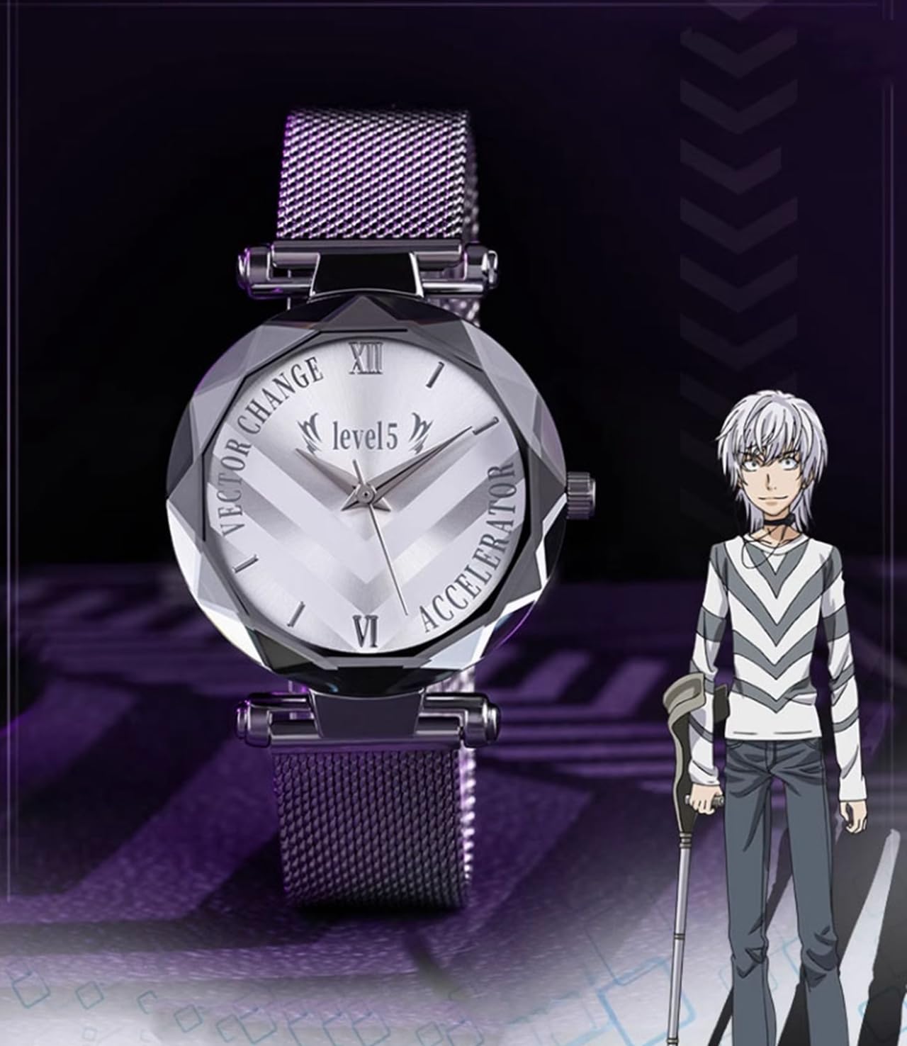 Amazon.co.jp: 腕時計 とある科学の超電磁砲 御坂美琴 一方通行の