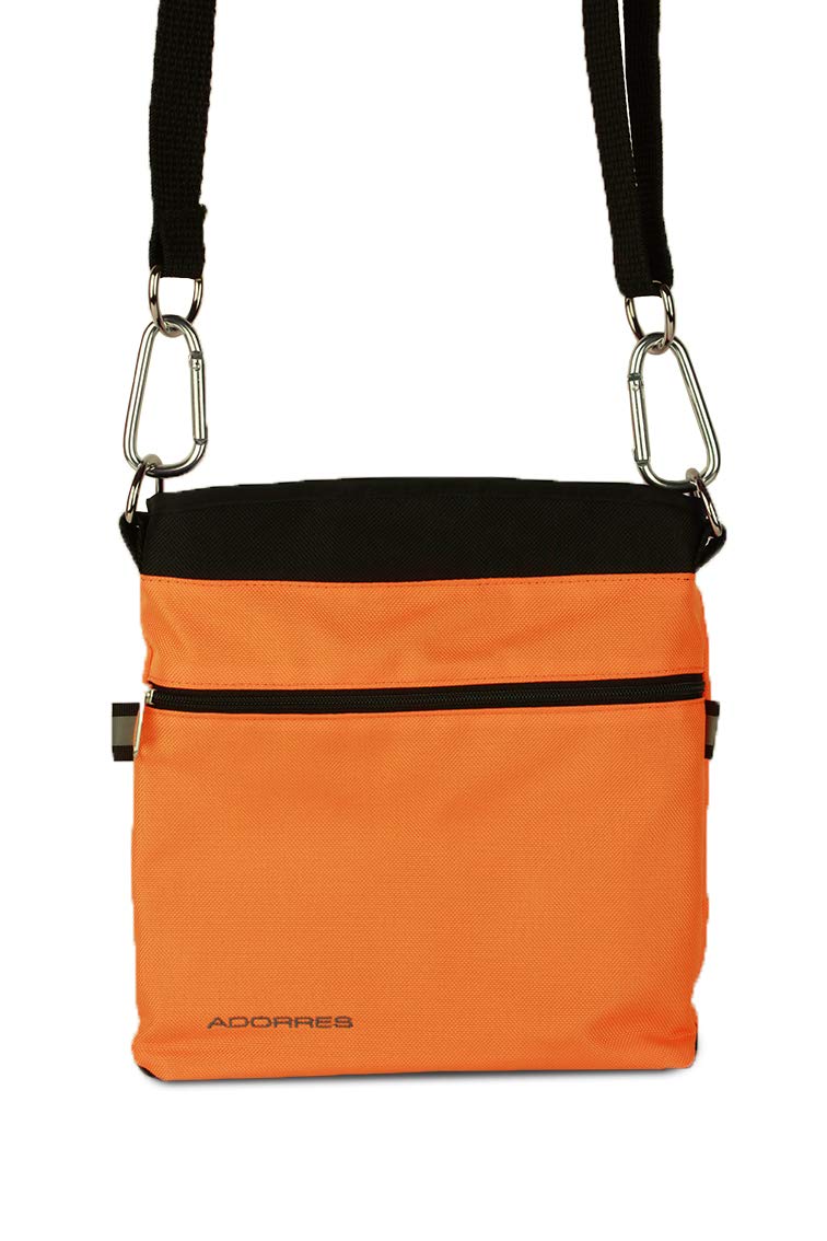 Mit Wunschname möglich. Schultertasche, Hüfttasche, Leckerlitasche für Hunde, Futtertasche mit Magnetverschluss und Kotbeutelfach, Leckerlitasche Magnetic Orange Edition