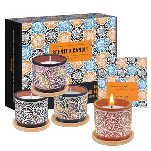 Citronella Candles Outdoor Indoor, Strong Scented Candles for Home, Burning up to 100H, 4 Pieces Cute Candles Set for Patio, Garden, Backyard, Balcony, Camping, Birthday Gifts for Women(4x3.52OZ)