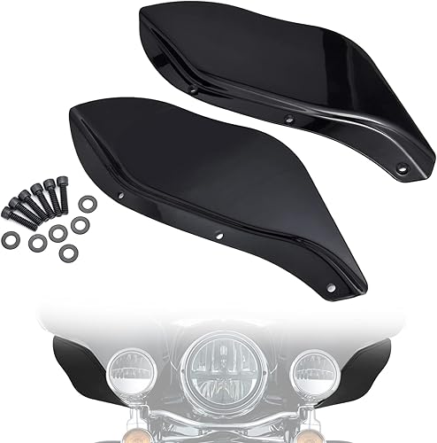 Amazicha Carenado negro deflectores de aire alas laterales parabrisas cubierta protectora compatible con Harley Davidson Street Glide Electra Glide
