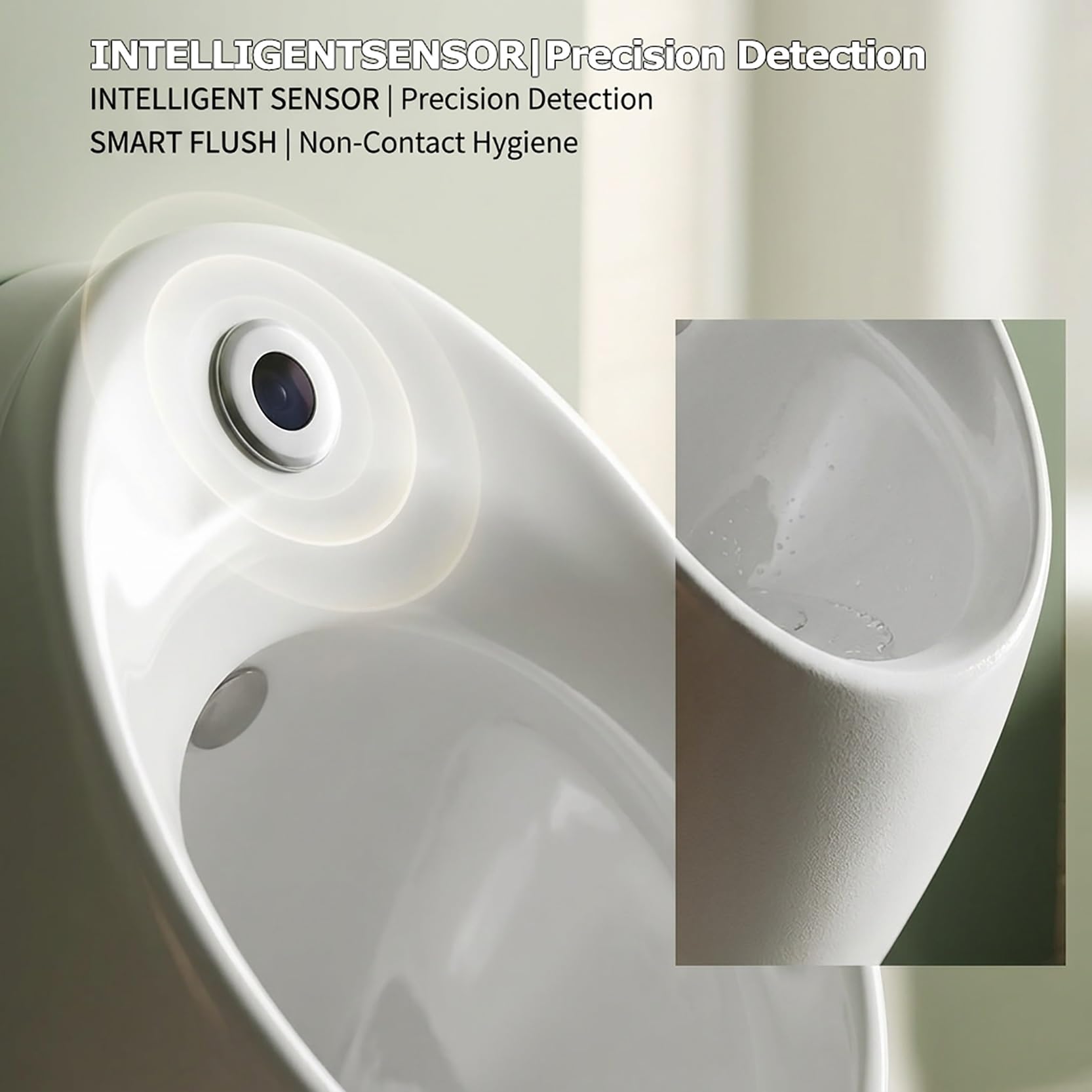 Orinatoio Ceic da uomo con sensore intelligente F, design a prova di schizzi d'acqua, filtro in acciaio ideale per bagni domestici e commerciali (d C)