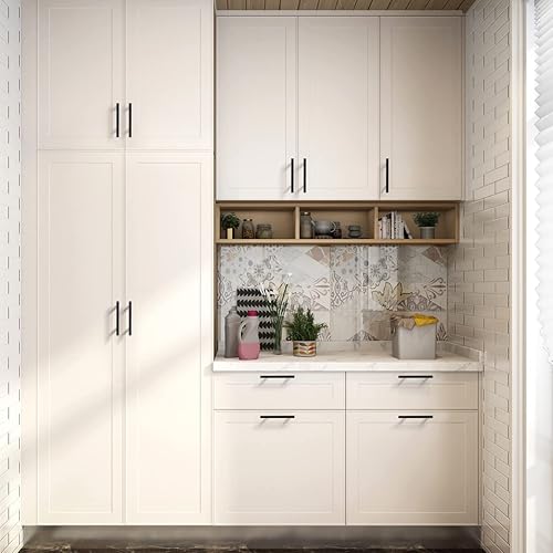 Miniatura 7 de KNOBWELL Paquete de 20 tiradores de cajón negros de 4 pulgadas, tiradores cuadrados de tocador de baño, manijas de armario de cocina, espacio entre