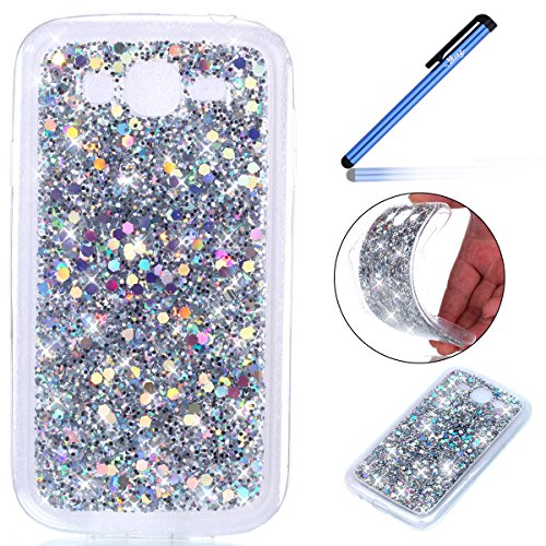 YSIMEE para Carcasa Samsung Galaxy Grand Neo Plus i9060,Xmas Decoración Fundas Transparente Silicona Suave Ultra Fina Delgado Gel Bumper TPU Goma Protectora Carcasas -Silver