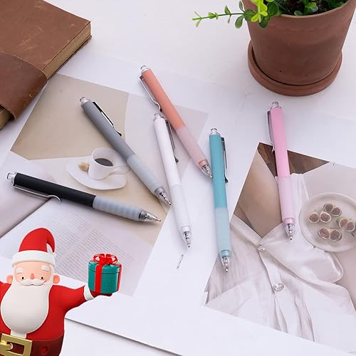 Miniatura 3 de Linbsunne Bolígrafos negros de punta media de 0.039 pulgadas con agarre súper suave, bolígrafos retráctiles de oficina (12 unidades)