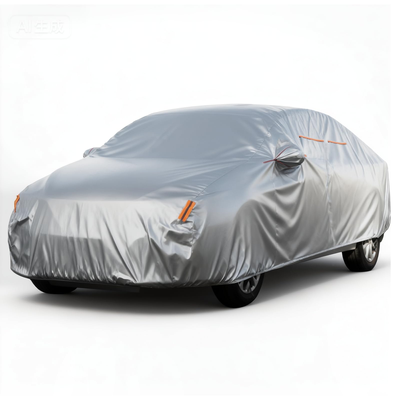 Favoto Funda Impermeable para Coche 210D Oxford – Cubre Coche para Exterior con Protección Solar y UV, Material Transpirable, Cremallera y Tiras Reflectantes para Sedán (470–495 cm)