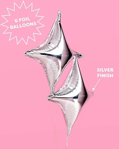 Miniatura 2 de xo, Fetti Globo de cumpleaños plateado brillante – 6 piezas | Decoraciones de fiesta de cumpleaños, despedida de soltera, aniversario, graduación