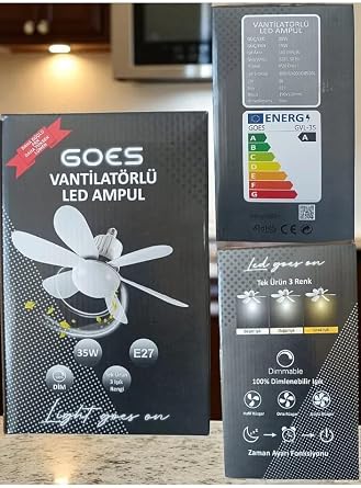 Kılıforyum Tavan Vantilatör Kumandalı Sessiz 6 Kanatlı Işıklı E27 Duy Modern Led Aydınlatma Yeni Nesil [Enerji Sınıfı A+]