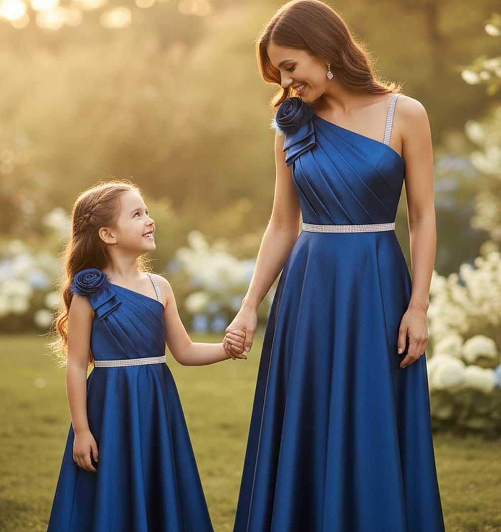 Women Girl Floor-Length Maxi Dress – Wedding Valentine Mother's Day Party Maternity Friendly Photo Gift- Mommy & Me Option