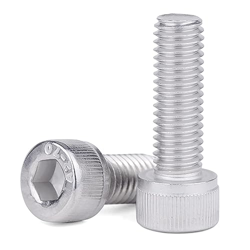 Miniatura 5 de Juego de 50 tornillos de cabeza hexagonal, 304 (18-8), acero inoxidable 304 (18-8), métrico M6 x 81216201.181 in, tornillos de máquina hexagonales,