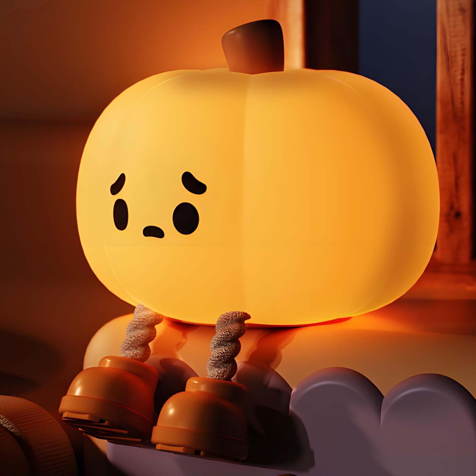 SXDMOUBK Pumpkin Nursery Light, Squishy Night Light, Rechargeable Touch Control with Timer, Breastfeeding Lamp, Halloween Decor Kids Gift
