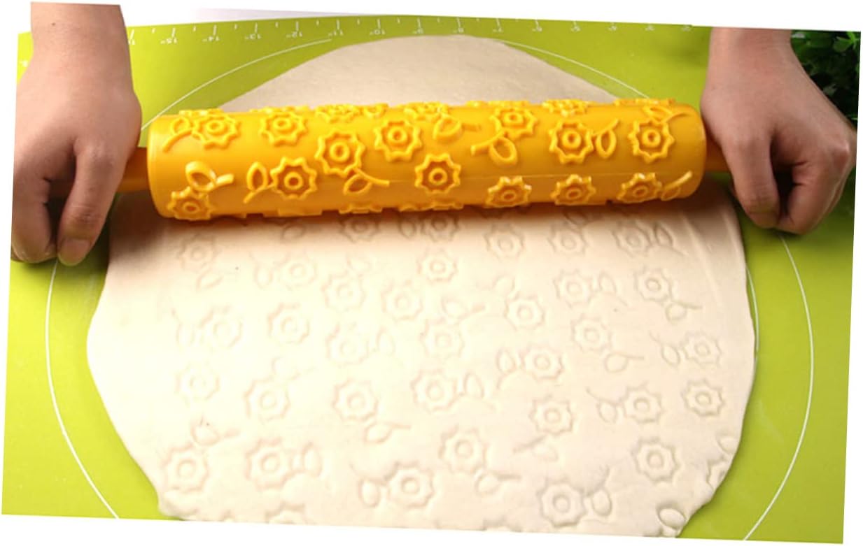 8pcs Multifunctional Embossed Rolling Pin Rolling Pin Design Food Grade Plastic Easy to Clean for Diy Baking and Decorating Random Style