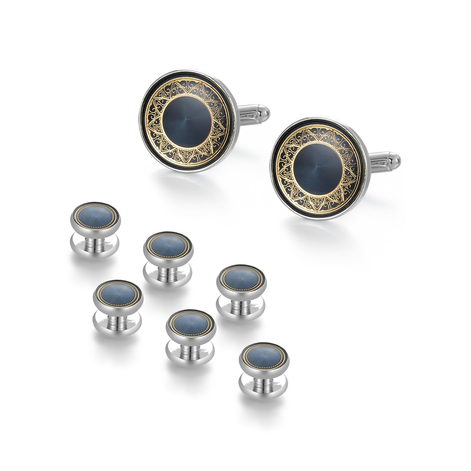 UJOY Boutons de manchette pour cravate, boutons de smoking, porte-clés pour homme avec boîte cadeau