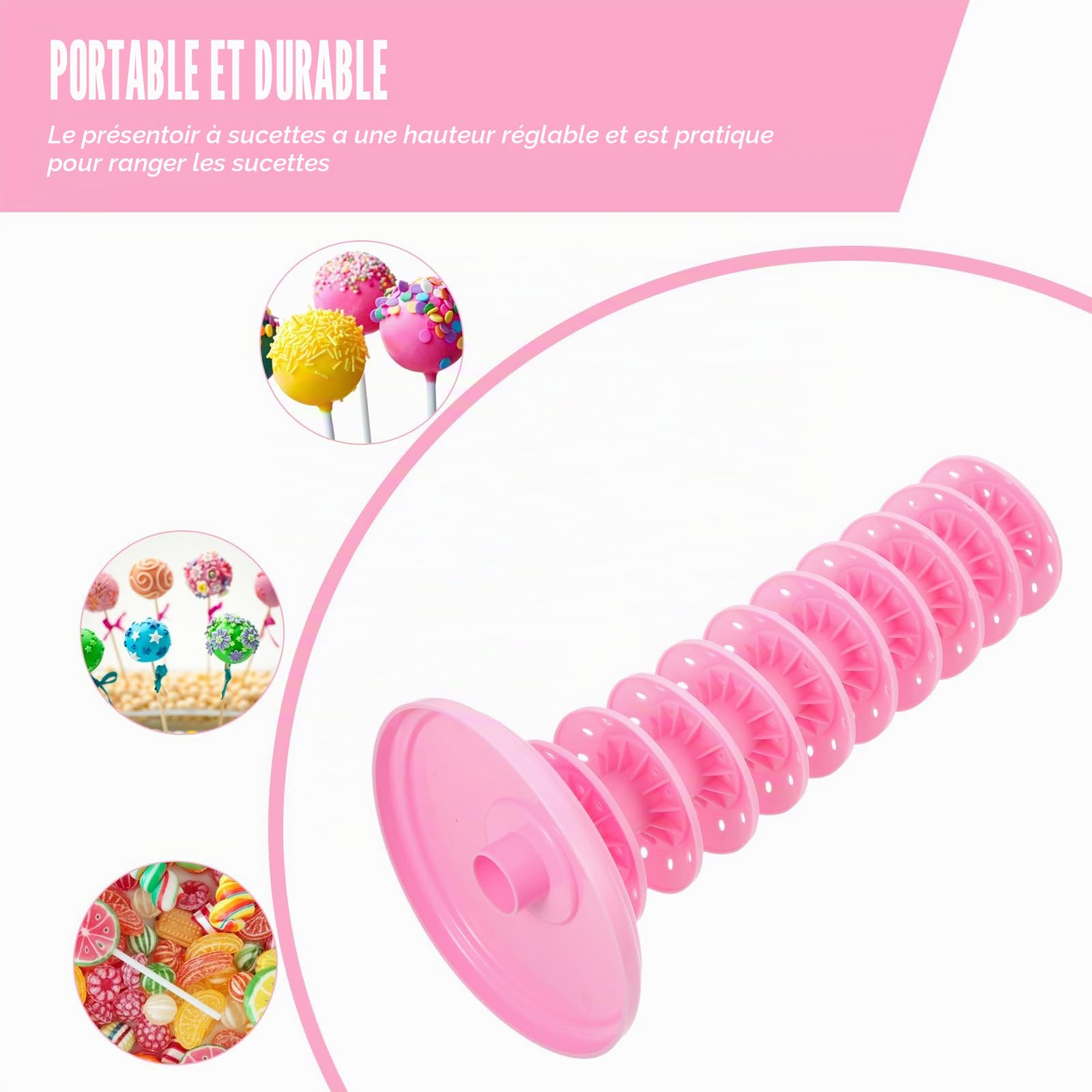 Operitacx Présentoir À Sucettes Multi-Niveaux 15 Trous Support Réglable En Plastique Pp 12.60X5.31X5.31 Pouces Présentation Idéale Pour Décorations De Fête Et Accessoires Bonbons