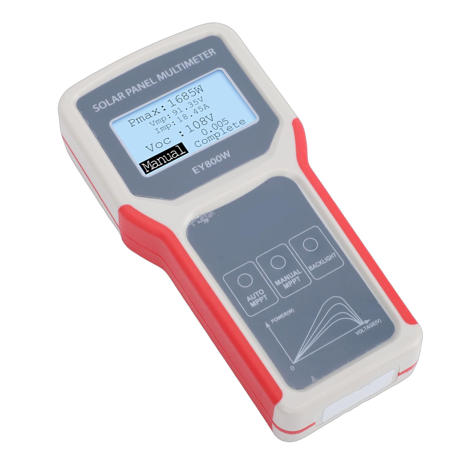 Goshyda Tester per Pannelli Solari, Misuratore MPPT 5-800 W 12-60 V con Rilevamento MPPT, Multimetro Fotovoltaico per Risoluzione dei Problemi Solari, Doppia modalità Automatica/manuale, Display LCD