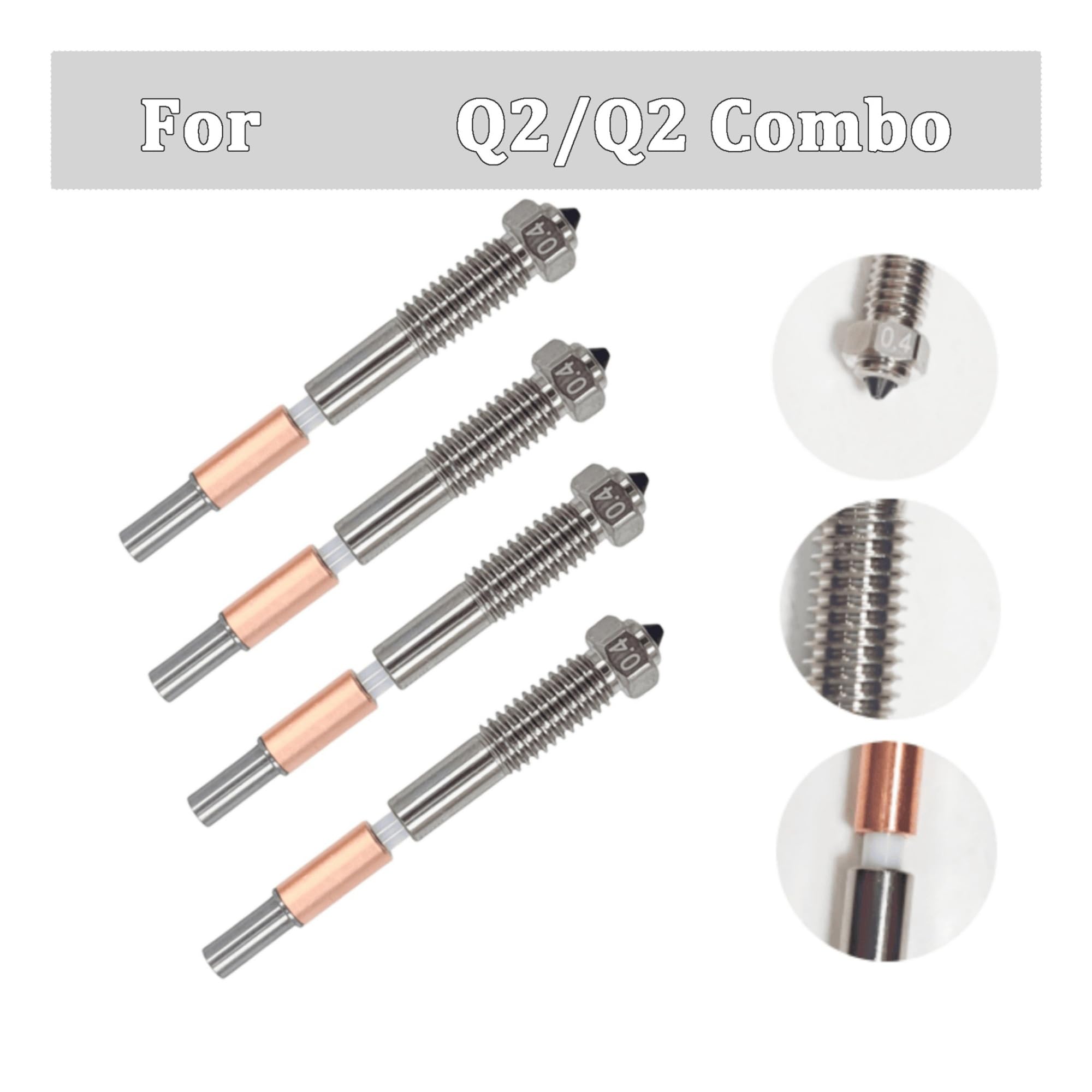 Compatible for QIDI, Q2/buse bimétallique combinée 0.2-0.8mm