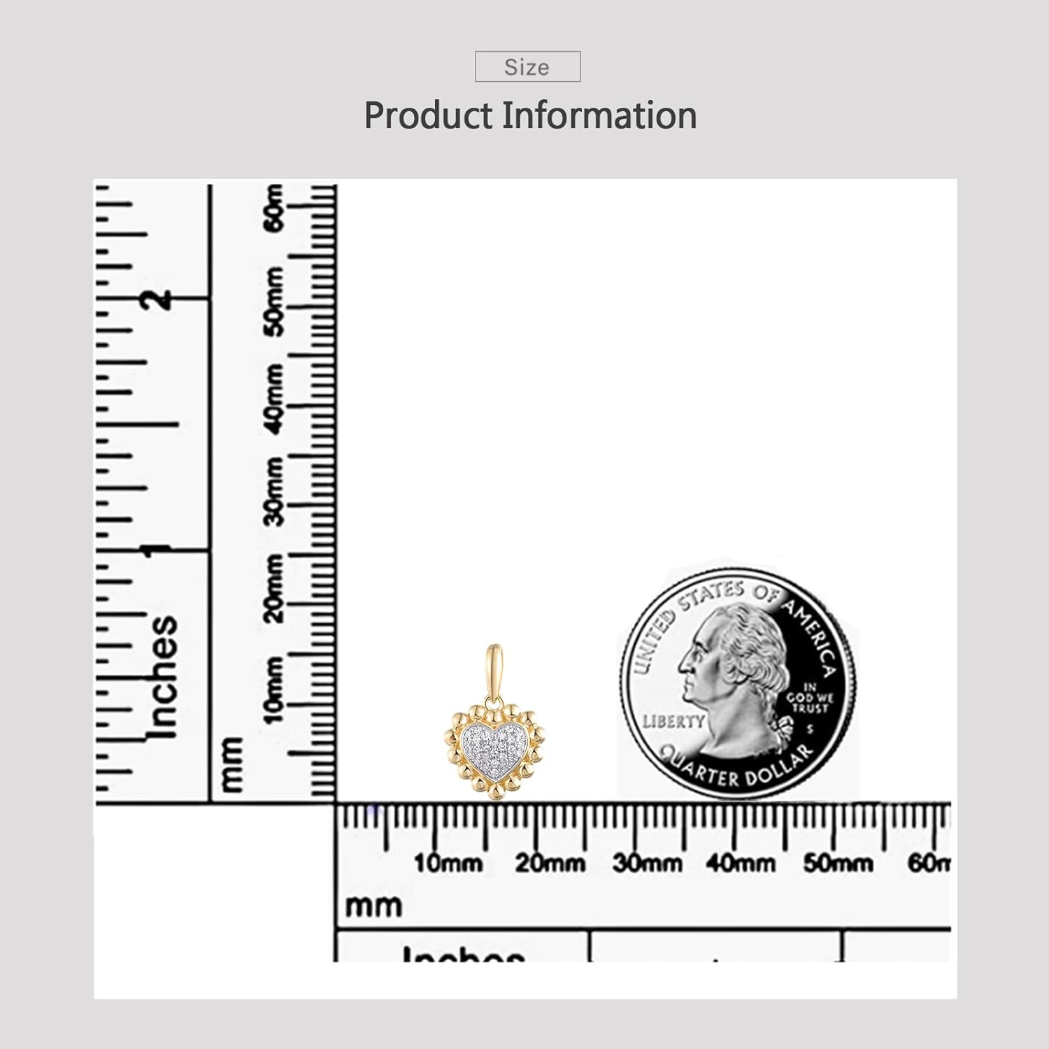 Santuzza 10K Solid Gold Genuine Diamond Simple Dainty Pendant Without Chain for Women - Image 5