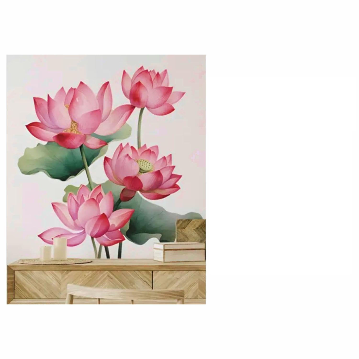 Ridit Creation Big Size Beautiful Flower Self Adhesive Wall Stickers for Living Room, Bedroom, Hall Home Etc. Size-(67 X 31) cm-image-48