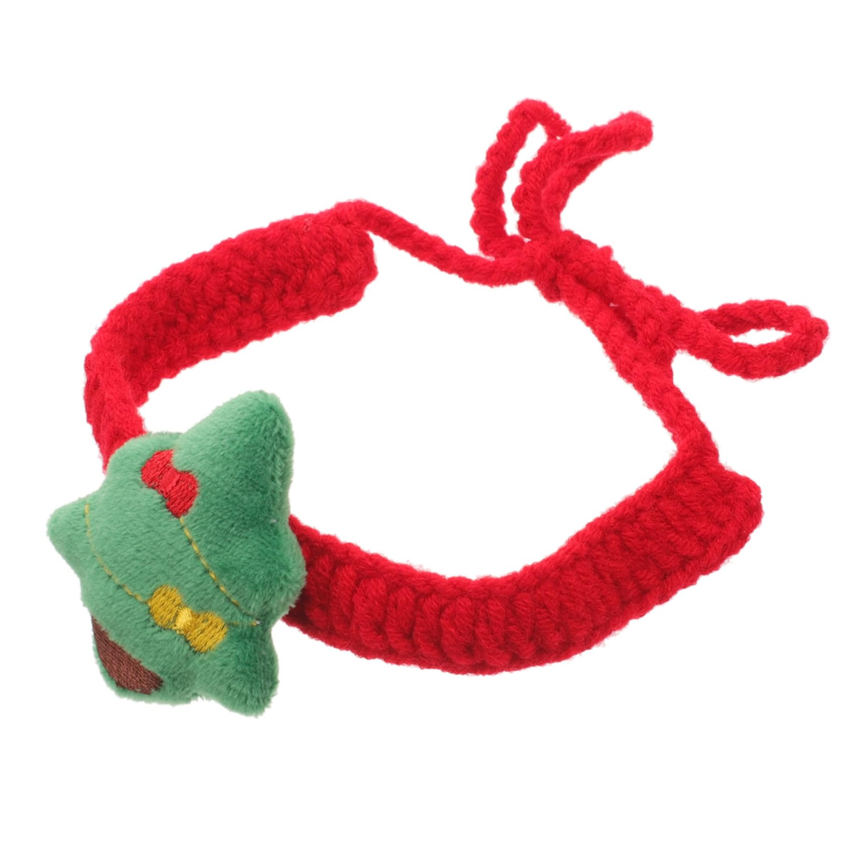 BESPORTBLE Collier de Noël Tricoté pour Chat Ajustable pour Chiot Collier pour Animal de Compagnie avec Noeud