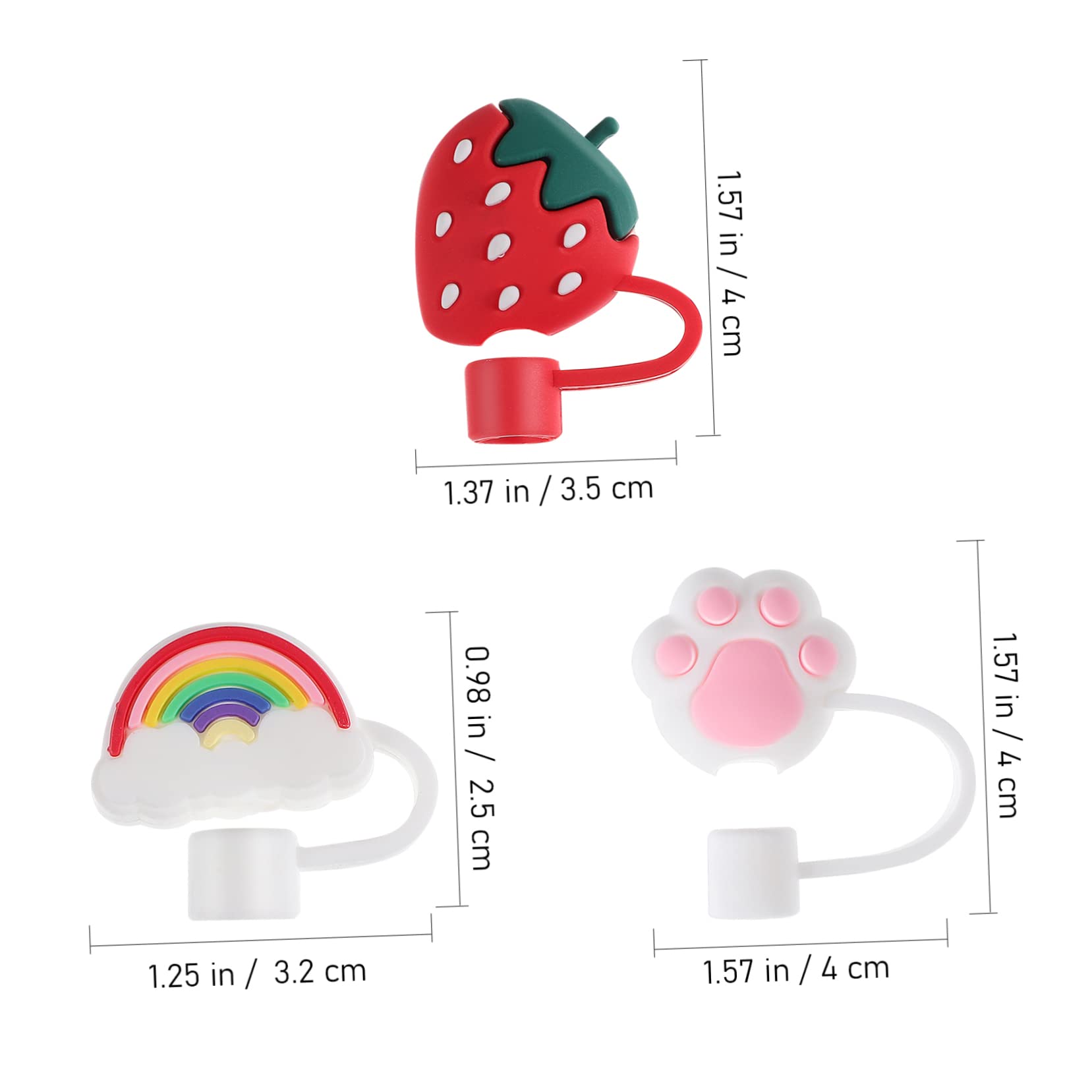 PartyKindom 4 Sätze Strohhalmabdeckung Aus Silikon Mit Stroh Strohstopper Strohabdeckung Für Schlüssel Trinken Wiederverwendbar Kappe Zubehör Stroh Topper Strohspitze Kieselgel 8 Stücke * 4