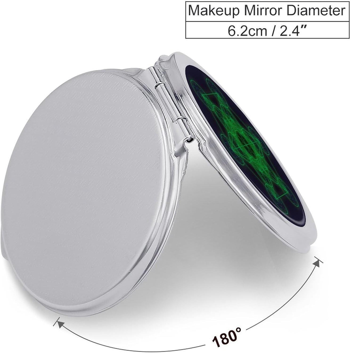 Metatrons Cube Compact Travel Makeup Mirror 1X/2X Magnification Portable Pocket Purse Mirror