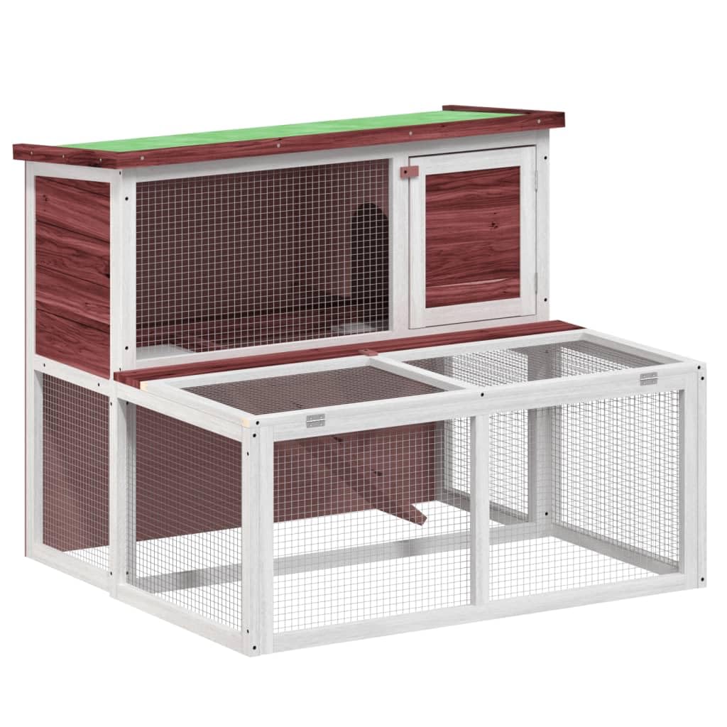 Conejera de Madera Maciza de Pino Moca 102x90x84,5 cm, JUNZAI Jaula Cobaya, Jaulas para Conejos, Jaula Hamster, Casa Conejo, Casita Conejo, Nido Conejo