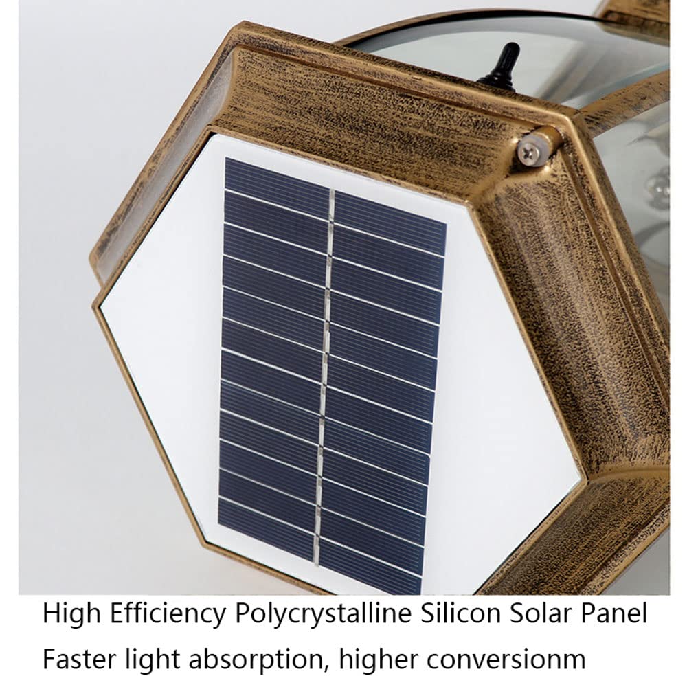 Solarna lampa filarowa, zewnętrzna lampa słupkowa do ogrodzenia, wodoodporna odlewana ciśnieniowo aluminium, kolumna w stylu europejskim na werandę ogrodową, kreatywna oprawa oświetleniowa retro