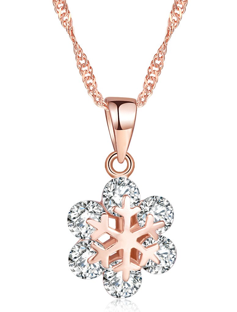 Acquista online una collana con ciondolo in moissanite danzante a forma di fiocco di neve