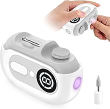 4 in 1 Electric Nail Clippers, Automatic Nail Clippers, Electric Nail Clippers, Electric Nail File, with LED Light, 2 Grinding Heads, for Babies, Adults, Seniors