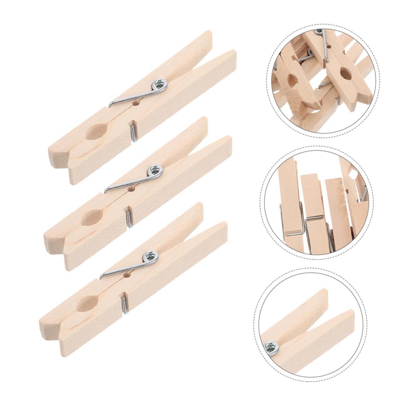 NUOBESTY 150 pezzi Mollette Bucato Legno Antivento Clip Multiuso per Foto e Vestiti Resistenti per Esterno e Interno per Calze e Biancheria Delicata