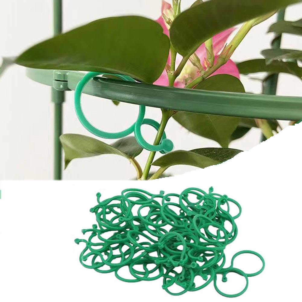 CTDWNT Garden Plant Support Clips,Reusable Secured Plastic Plant Clips,Flower Vegetables Tomato Vine Flower Clip,Figure 8 Gourd Shape Buckle Plant Clips for Climbing Plants Outdoor (50pcs)