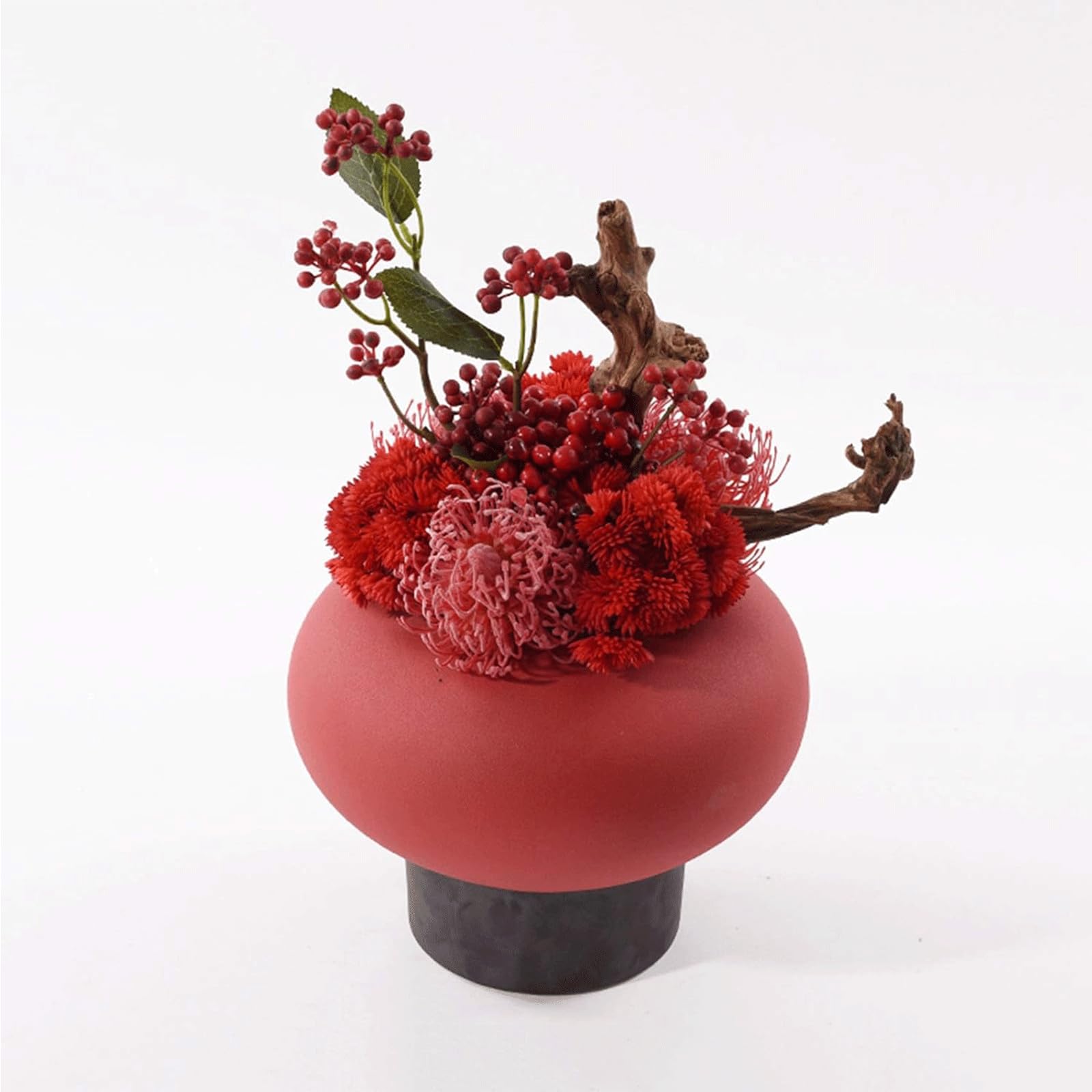 XDLEDMKIZ Creative Artificial Flowers Elegant Vivid Fake Flowers Ornament Vase Floral Arrangement Centerpieces Bouquets Decorative