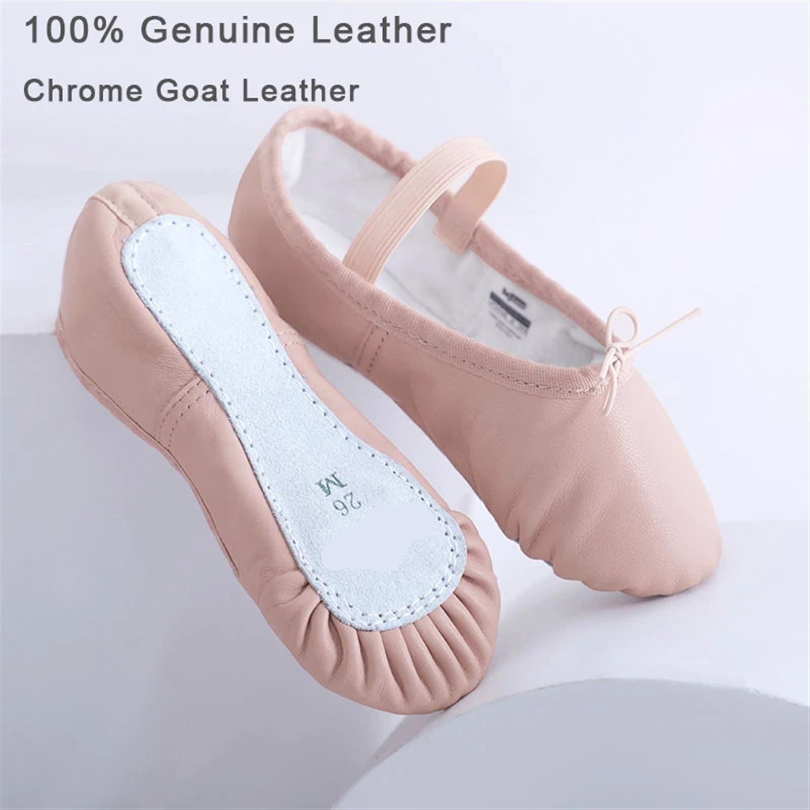 Ballettpantoffeln Kleinkind Mädchen Leder Ballett Hausschuhe Vollsohle Ballettschuhe Weiche Gymnastik Yoga Tanz Trainingsschuhe for Kinder(Brown,36)