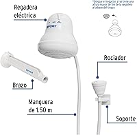 Vista 2 de Foset 49491 Electric Shower Head - Instant Hot Water, 4 Temperature Levels - Hand Shower Head with 5 ft Hose Included