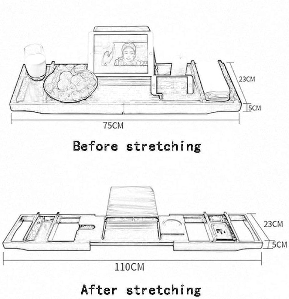 KEKEYANG Bathtub Cover Bathtub Stand Bathtub Telescopic Rack Board Multifunction Bathtub Table Bathtub Bridge - Includes Bath Pillow Foldable Bathtub Cover Bathtub Tray (Color : B) : Home & Kitchen